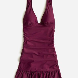 BRAND NEW JCrew Ruched V-neck swim dress (IRIS)